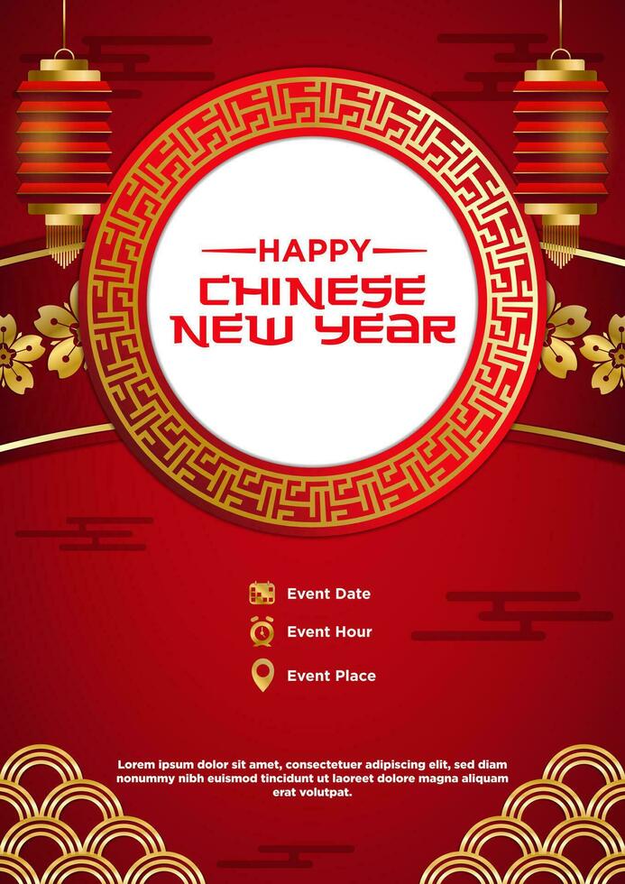 vecteur chinois Nouveau année Festival fête affiche modèle