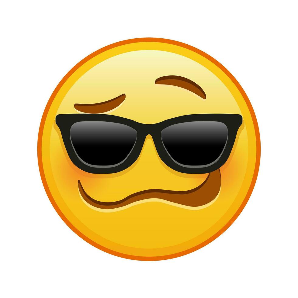 étourdi visage avec des lunettes de soleil grand Taille de Jaune emoji sourire vecteur