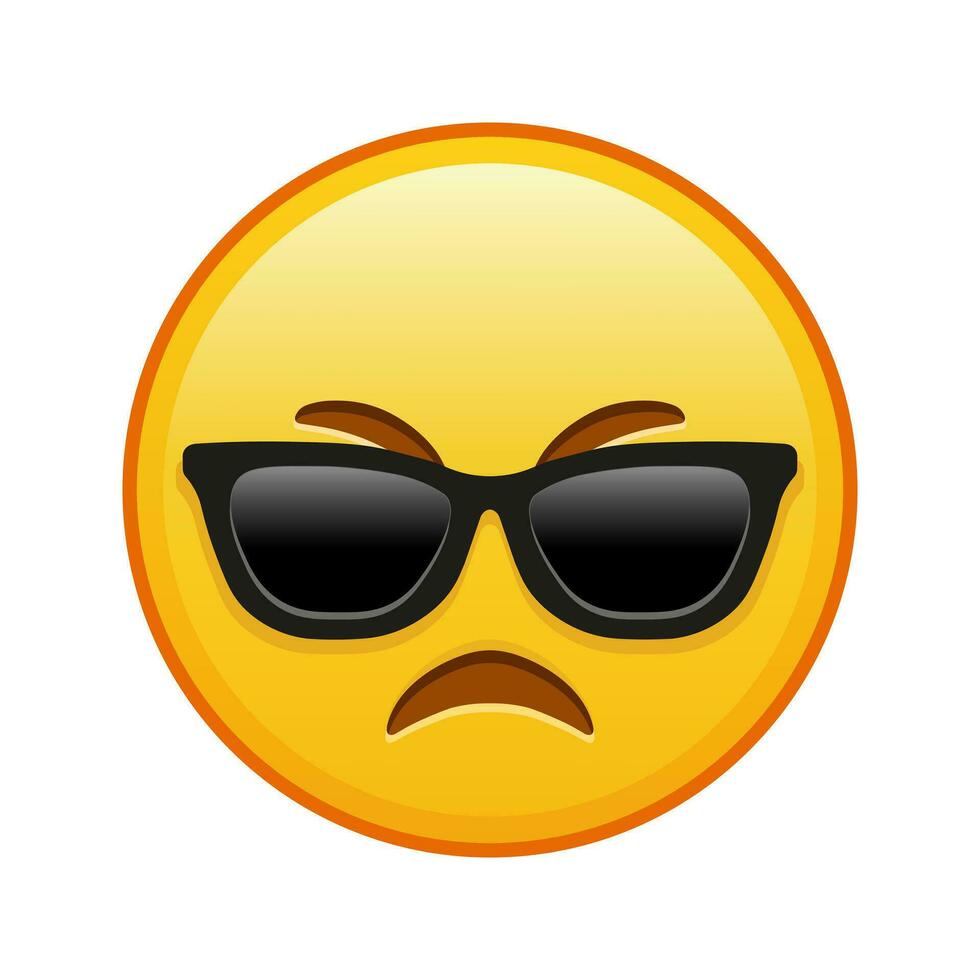 en colère visage avec des lunettes de soleil grand Taille de Jaune emoji sourire vecteur