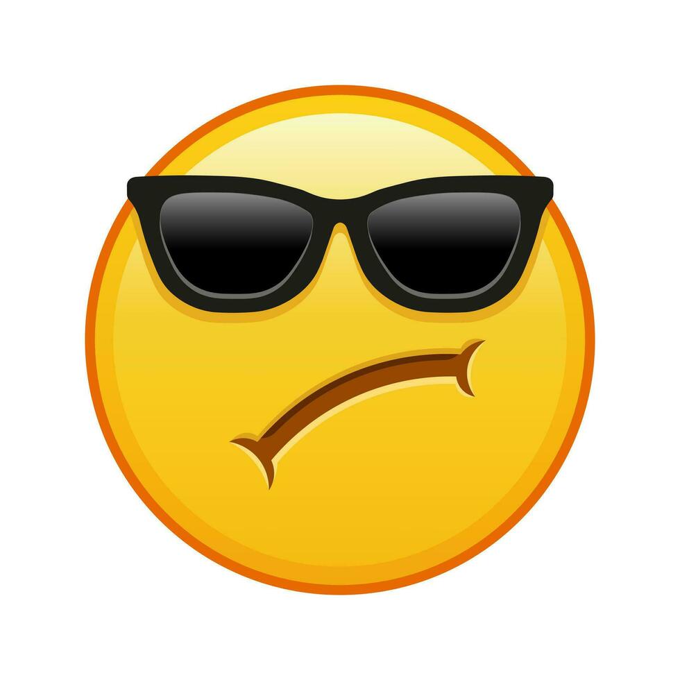 triste visage avec des lunettes de soleil grand Taille de Jaune emoji sourire vecteur