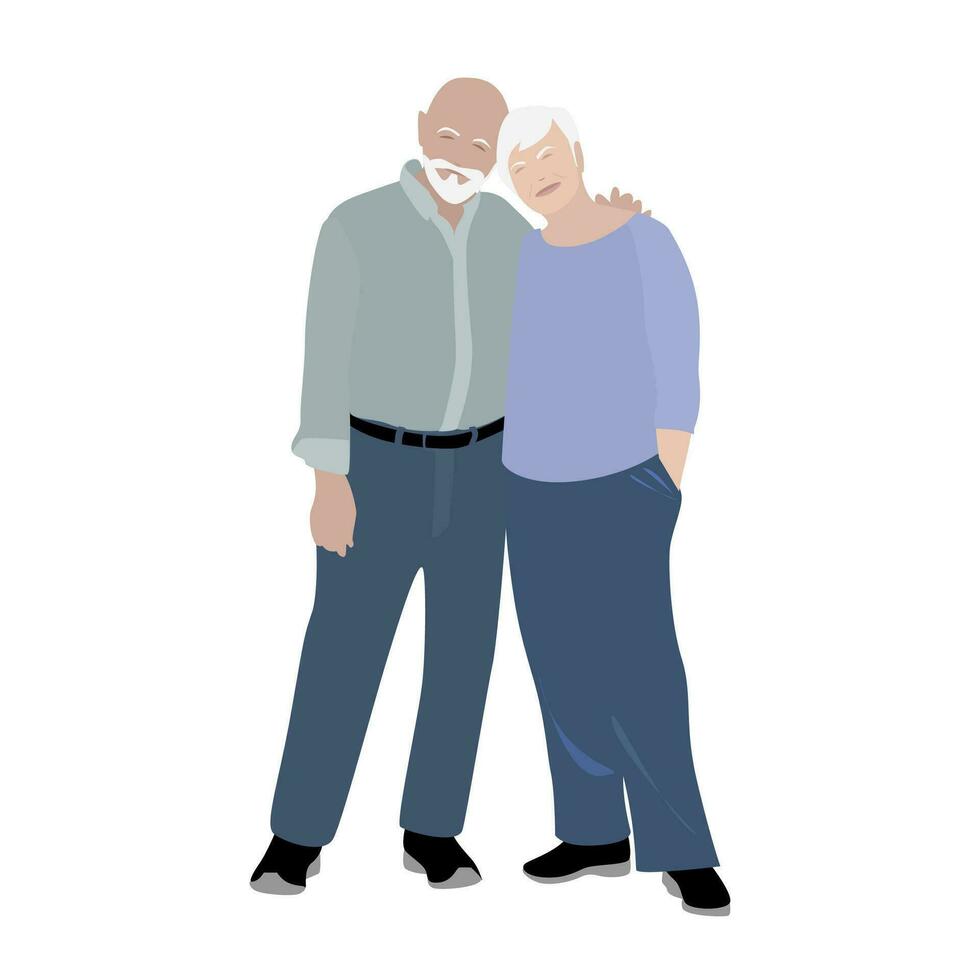 aîné content couple. grand-mère et grand-père mode de vie âgé, dessin animé génération retraité. vecteur illustration