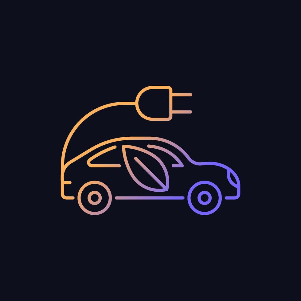 icône de vecteur de dégradé de taxi électrique pour thème sombre