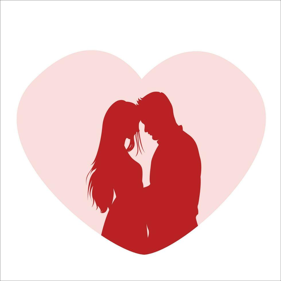 plat vecteur illustration silhouette couple