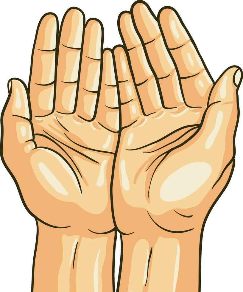 illustration de la main en prière vecteur