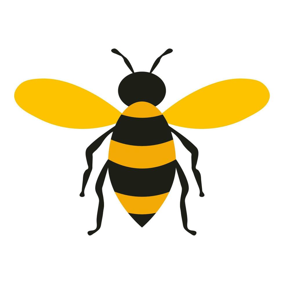abeille plat icône isolé sur blanc Contexte. insecte. vecteur illustration.