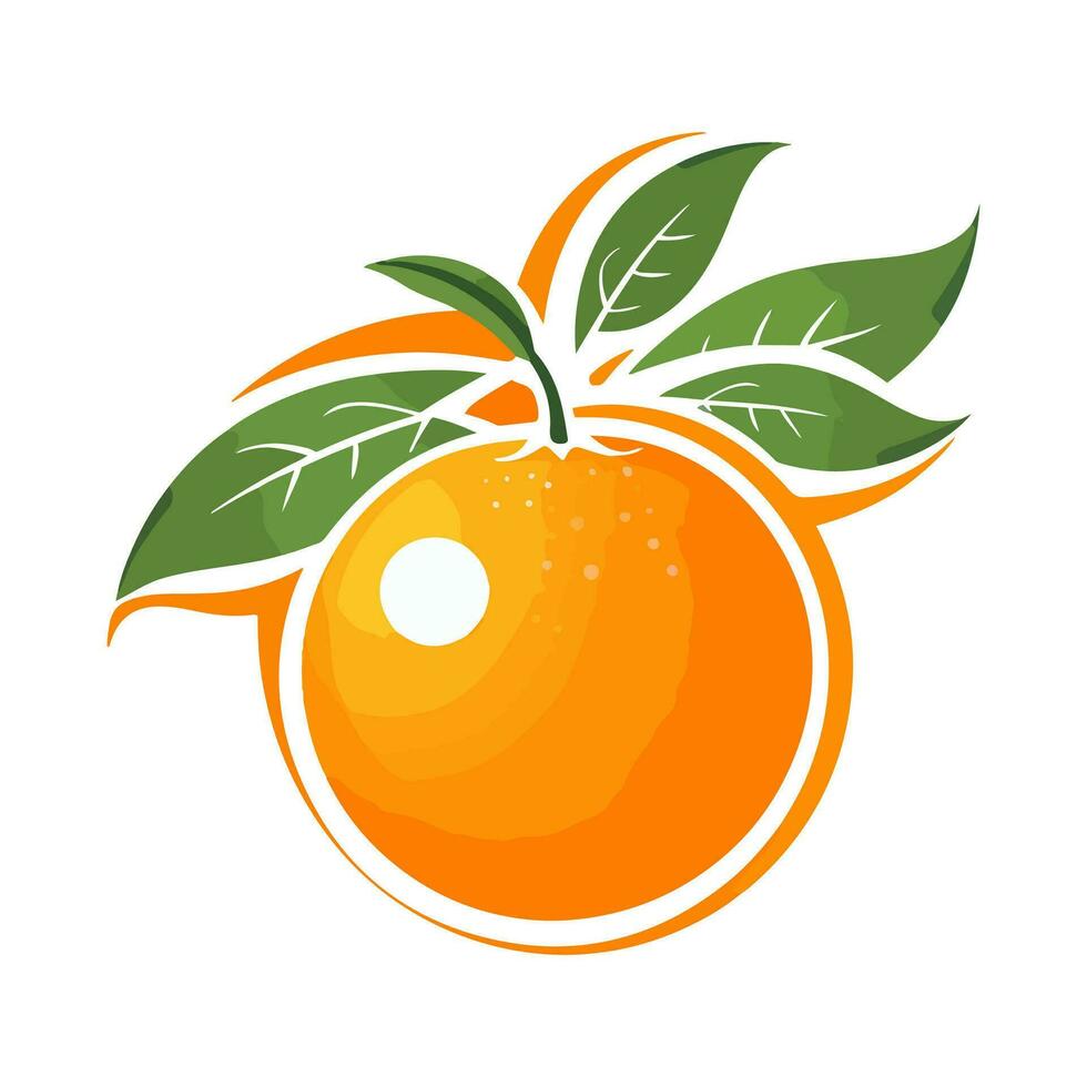 Orange logo, icône dans une dessin animé style isolé sur blanc Contexte. vecteur illustration pour tout conception.