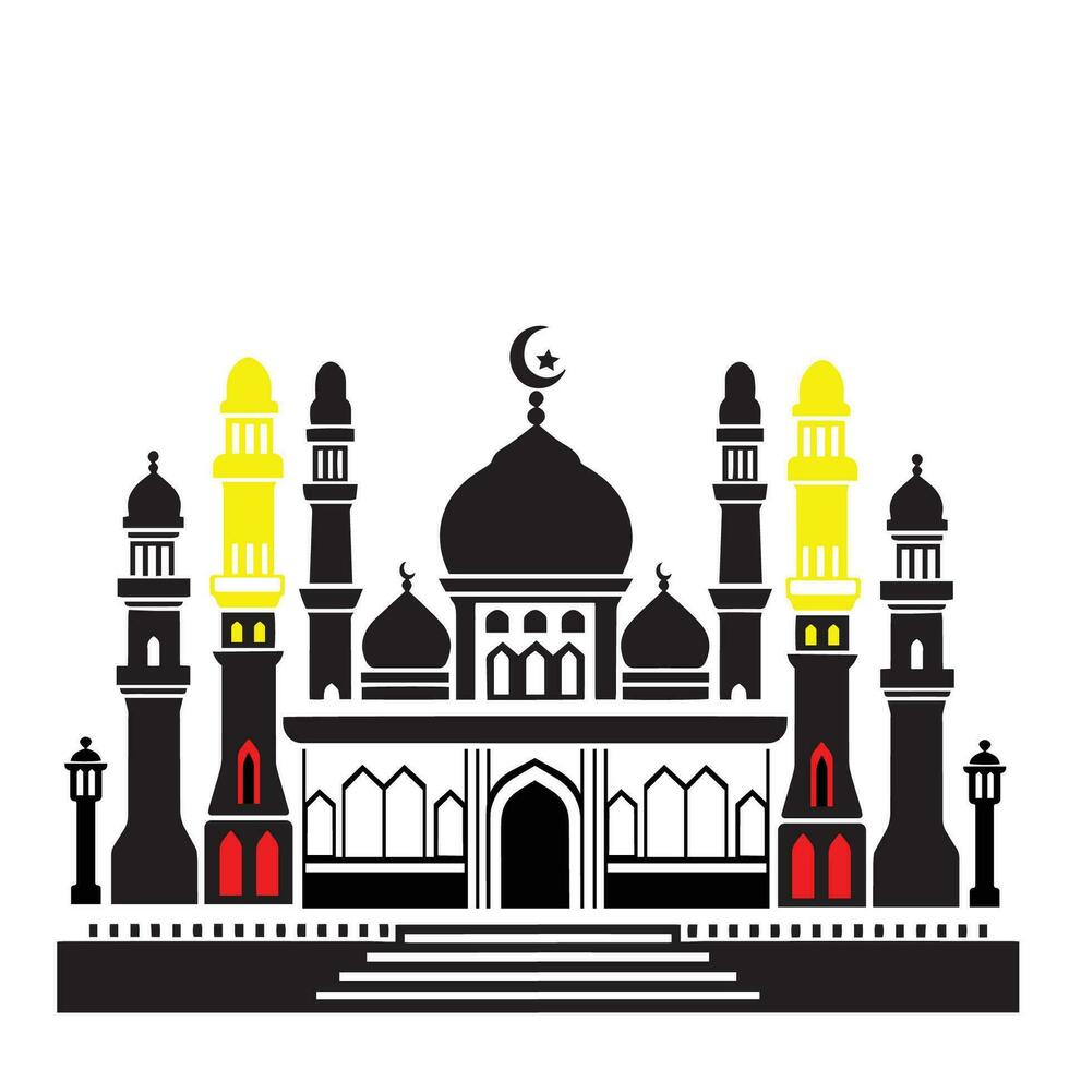 Ramadan Karem mosquée bâtiment icône vecteur