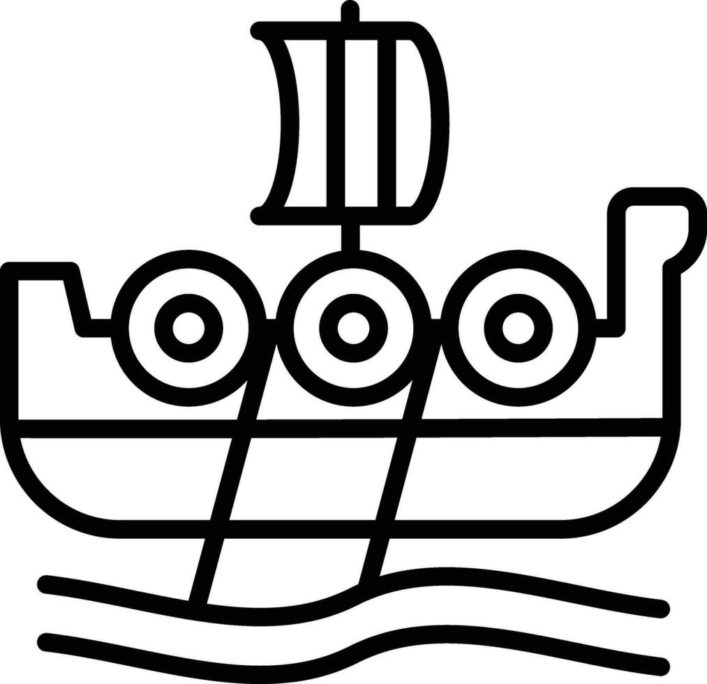 icône de vecteur de bateau viking