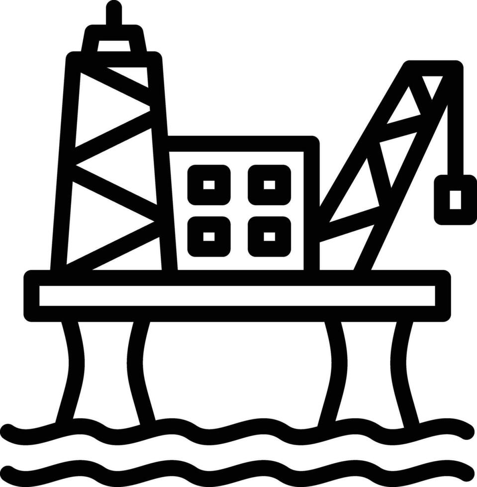 icône de vecteur de plate-forme pétrolière