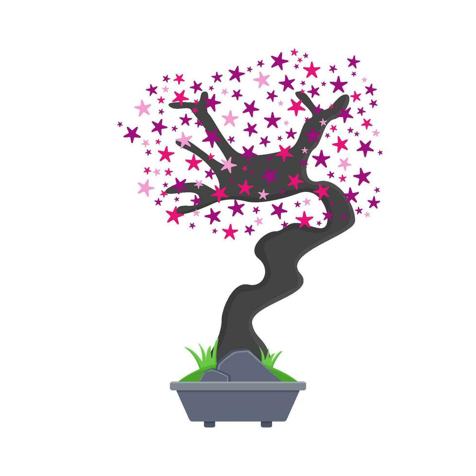 bonsaï Sakura fleur dans pot illustration vecteur