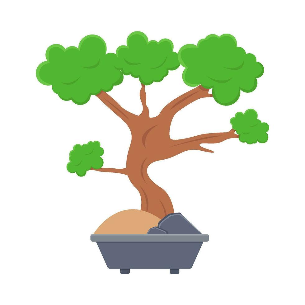 bonsaï arbre dans pot illustration vecteur