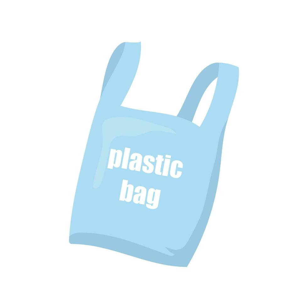 utilisé jetable Plastique magasin sac dessin animé icône vecteur