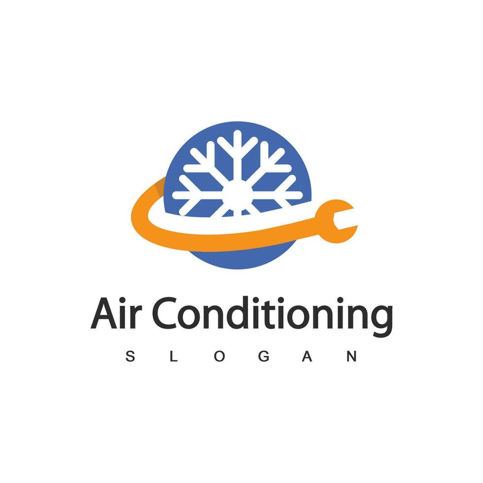 logo de climatisation, concept de logo hvac vecteur