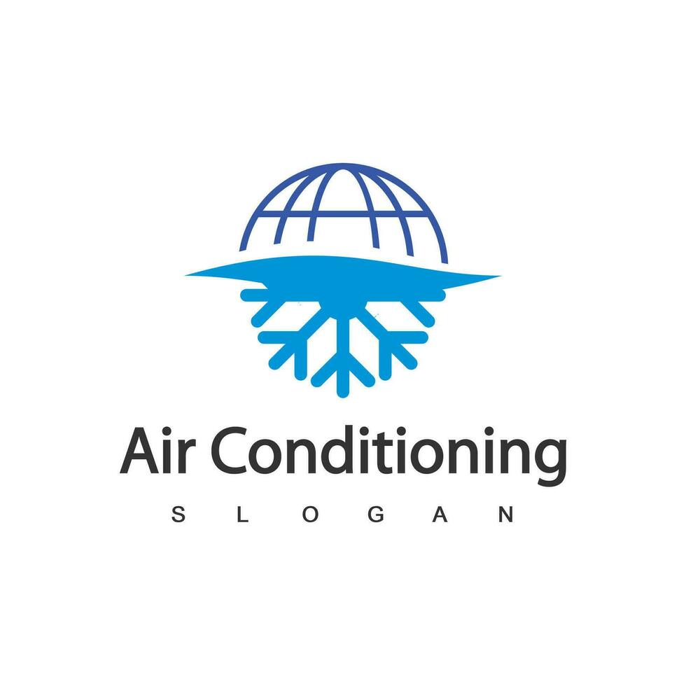 logo de climatisation, concept de logo hvac vecteur