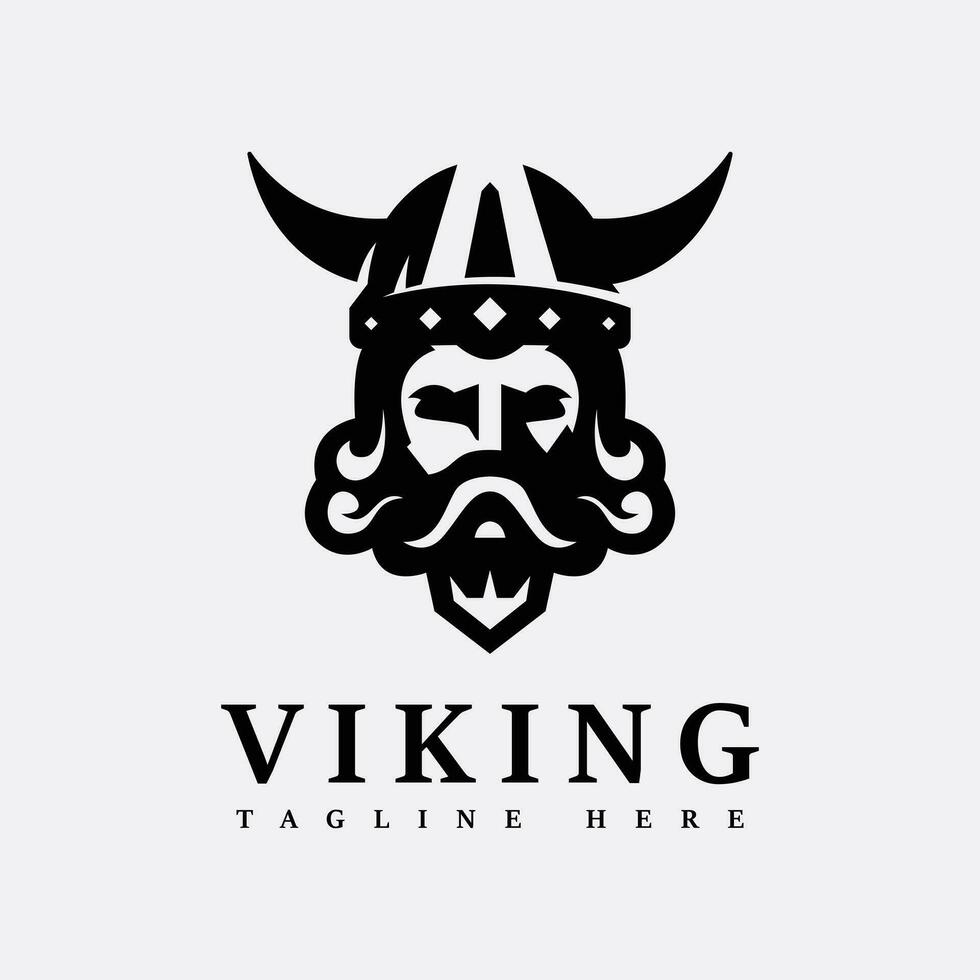 viking silhouette personnage modèle logo illustration vecteur