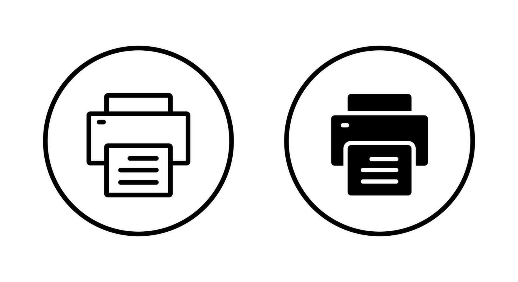 imprimer, imprimante icône vecteur sur cercle ligne