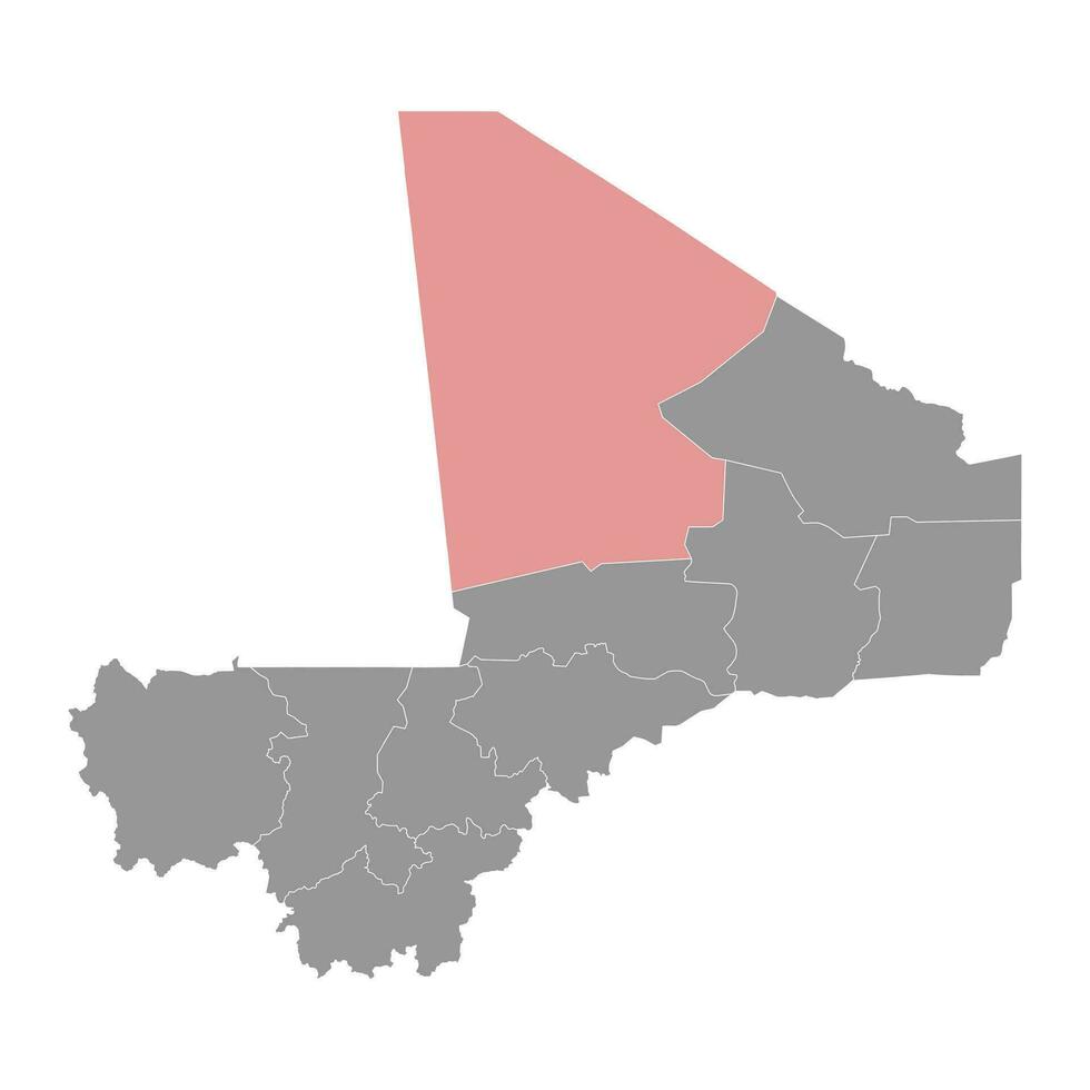 Taoudenit Région carte, administratif division de Mali. vecteur illustration.