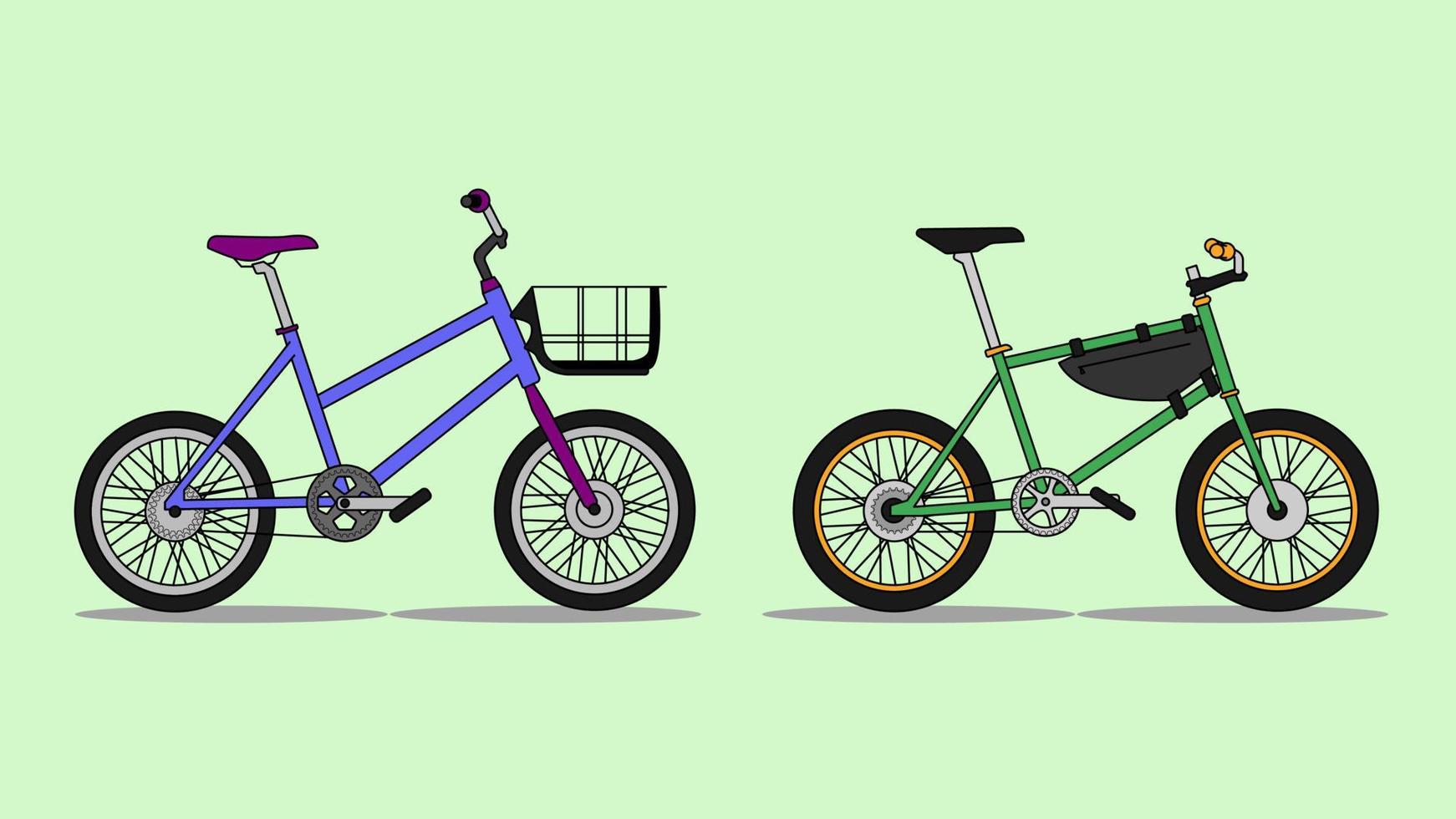 illustration de design plat à deux vélos vecteur