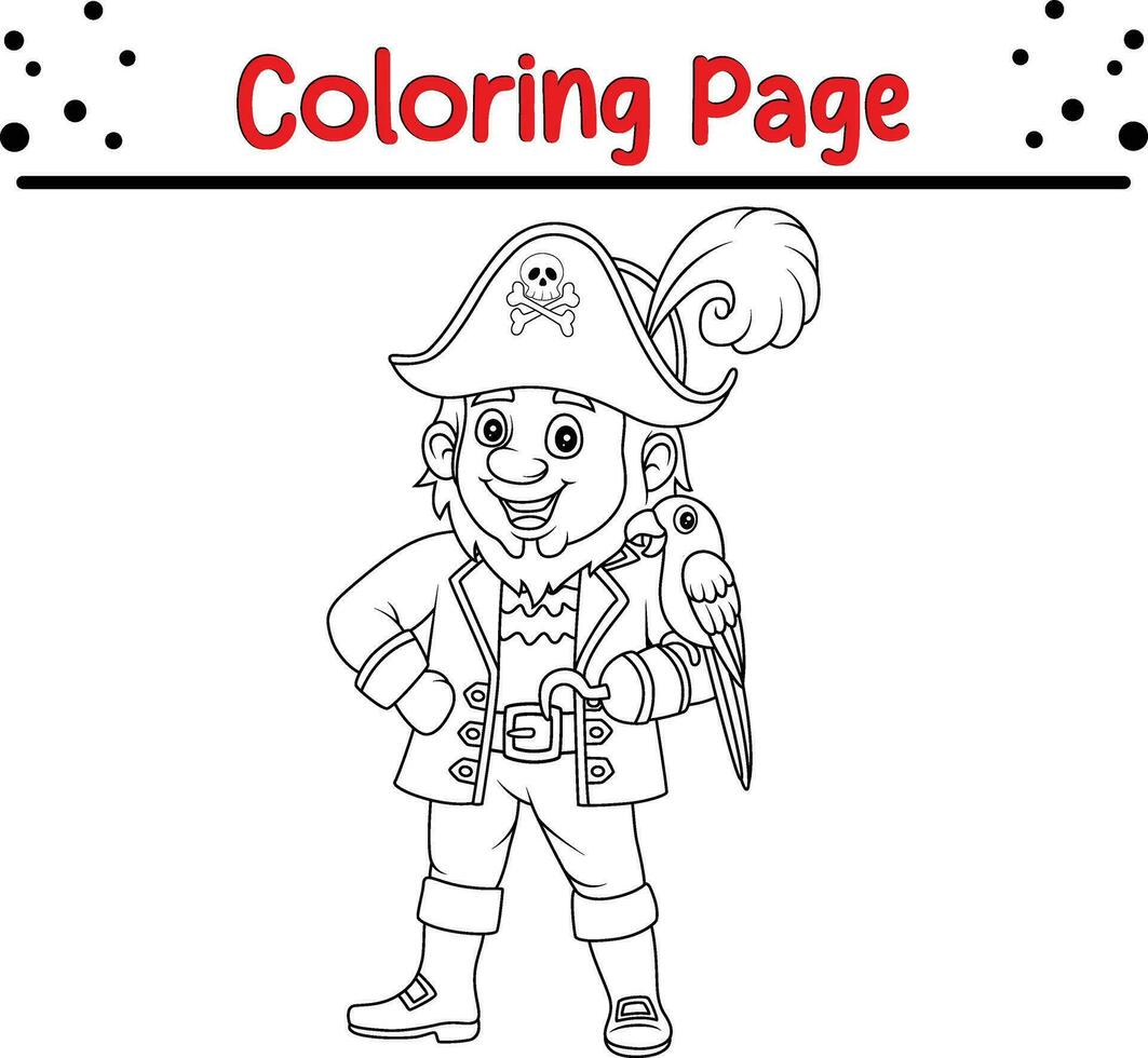 coloration pages pirate capitaine pour des gamins vecteur