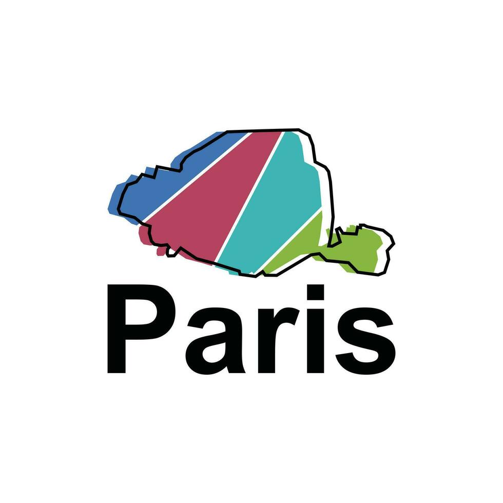 Paris ville carte vecteur isolé illustration de simplifié administratif, carte de France pays conception modèle