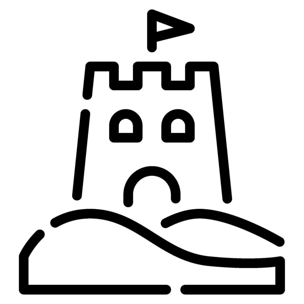 château de sable icône illustration pour la toile, application, infographie, etc vecteur