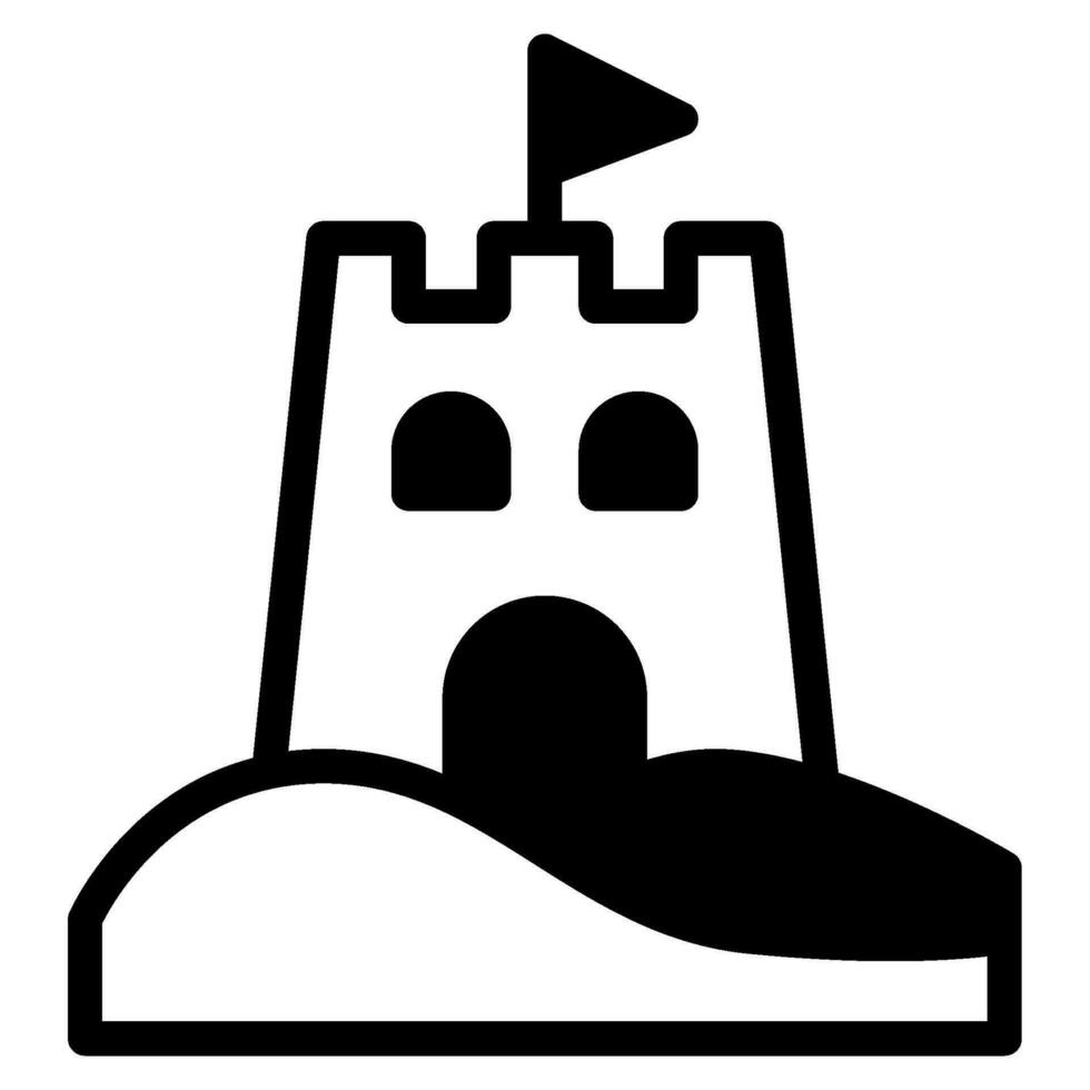 château de sable icône illustration pour la toile, application, infographie, etc vecteur
