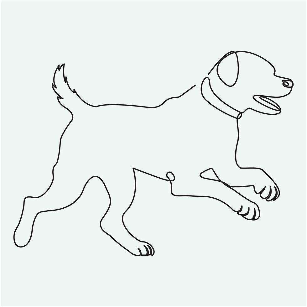 continu vecteur ligne dessin de chien un ligne dessin