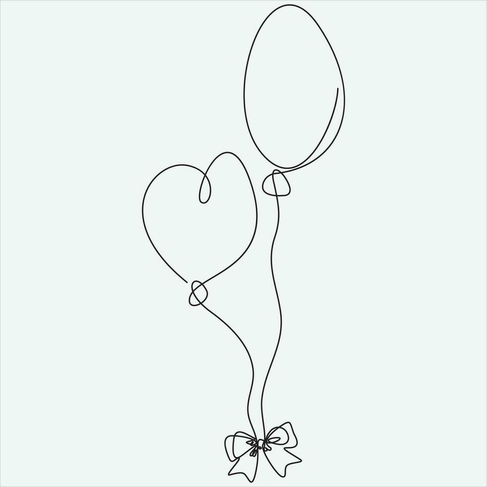 continu ligne main dessin vecteur illustration ballon art