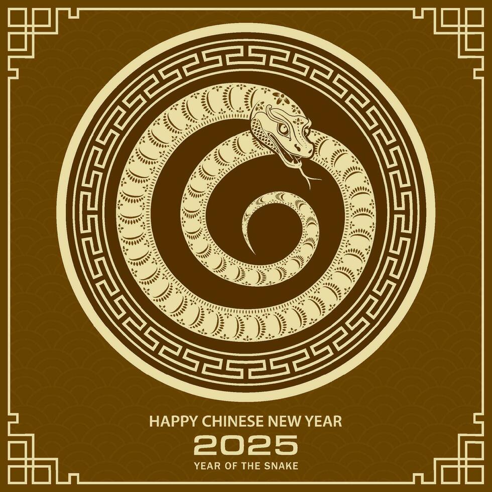 content chinois Nouveau année 2025 zodiaque signe, année de le serpent vecteur