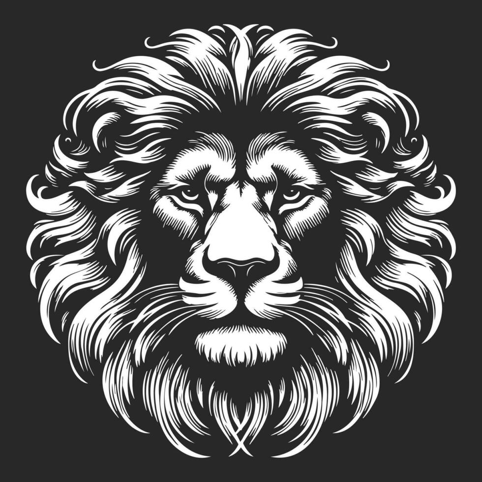 Lion tête vecteur silhouette illustration