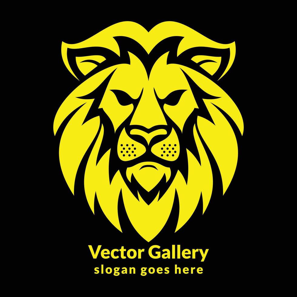 vecteur élégant Lion tête logo sur foncé Contexte