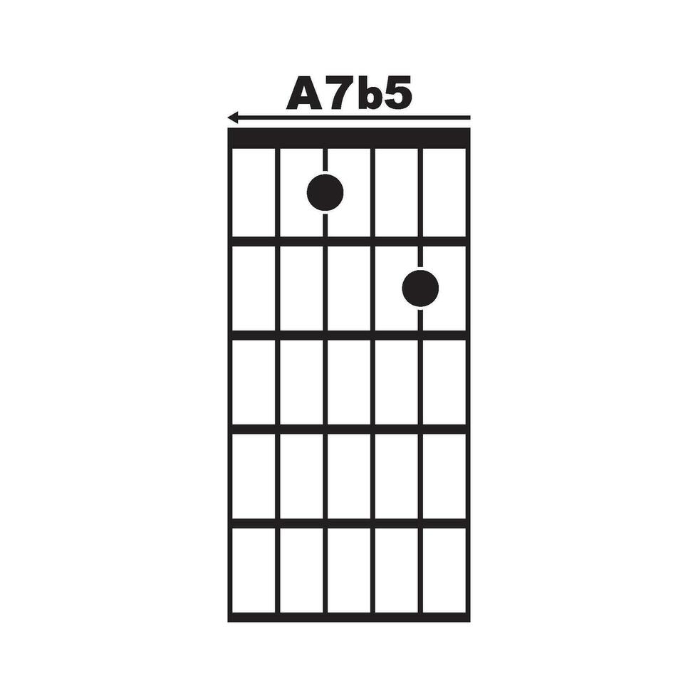 a7 b5 guitare accord icône vecteur