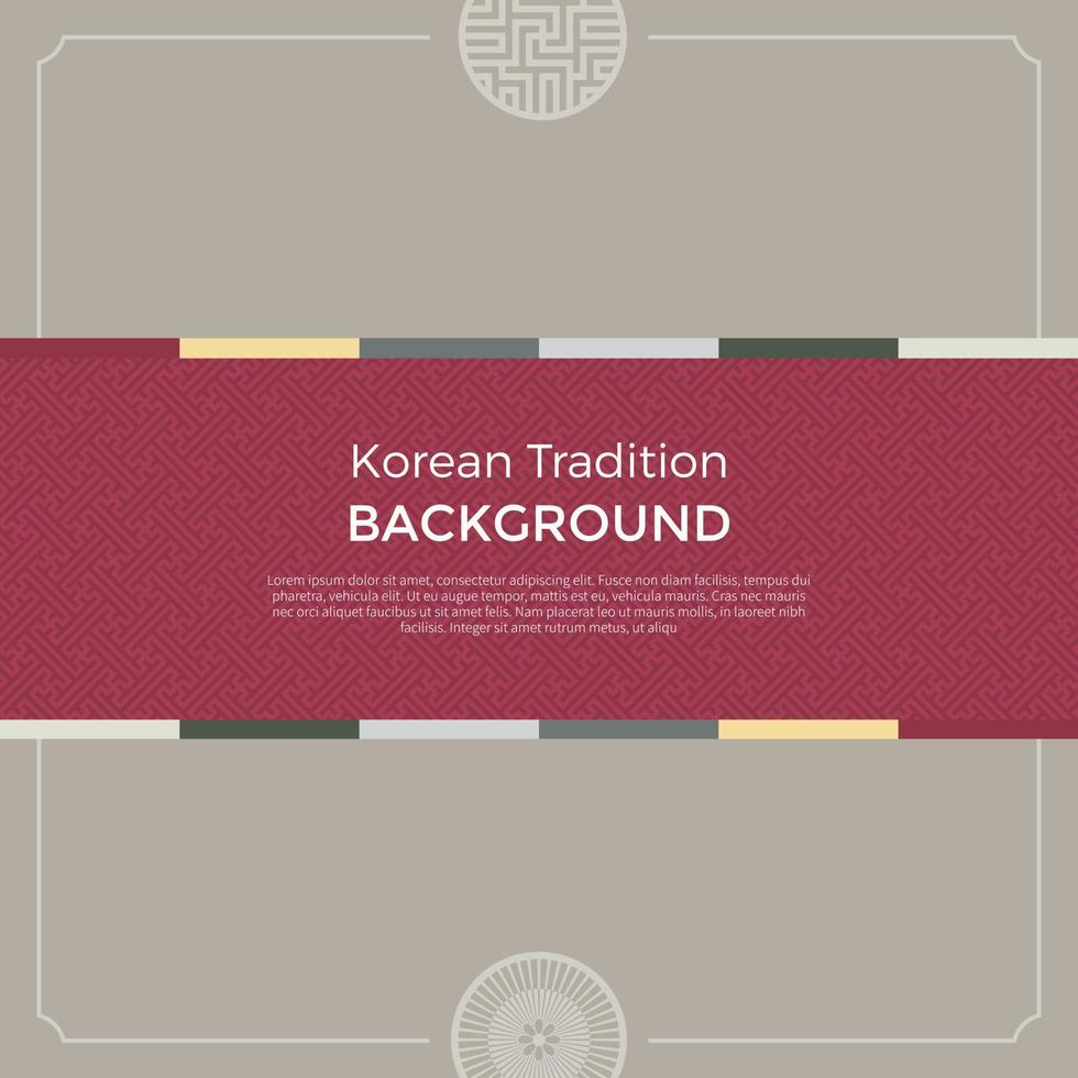 bannière de fond de motif traditionnel coréen vecteur