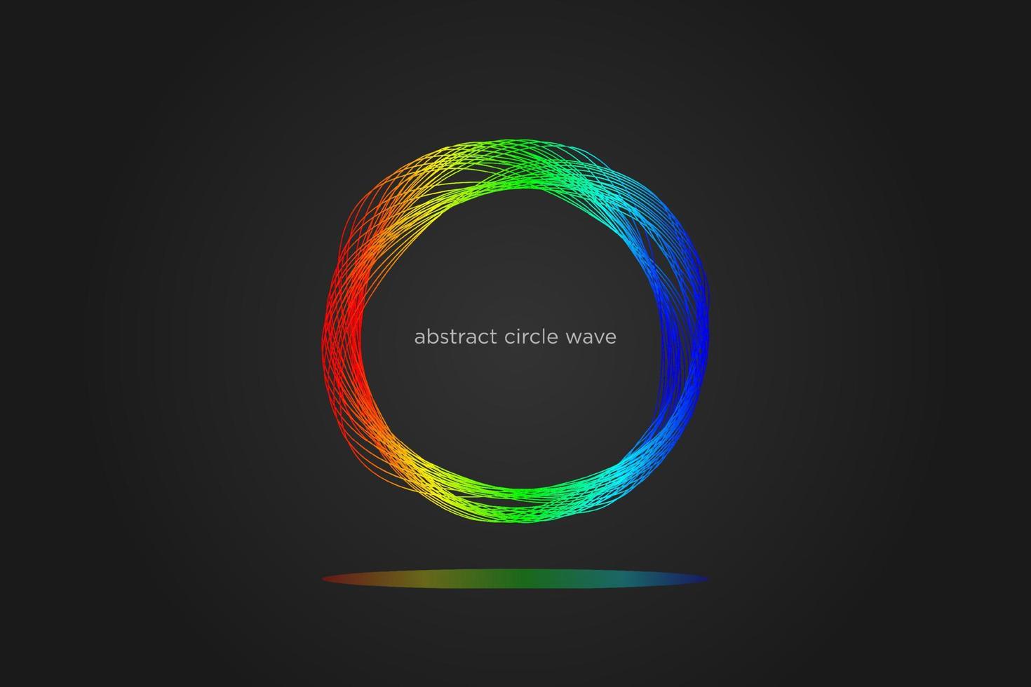 lignes de cercle d'onde abstraite dynamique lumière colorée qui coule isolée sur fond dégradé noir.concept pour la musique, la fête, la technologie, moderne. vecteur