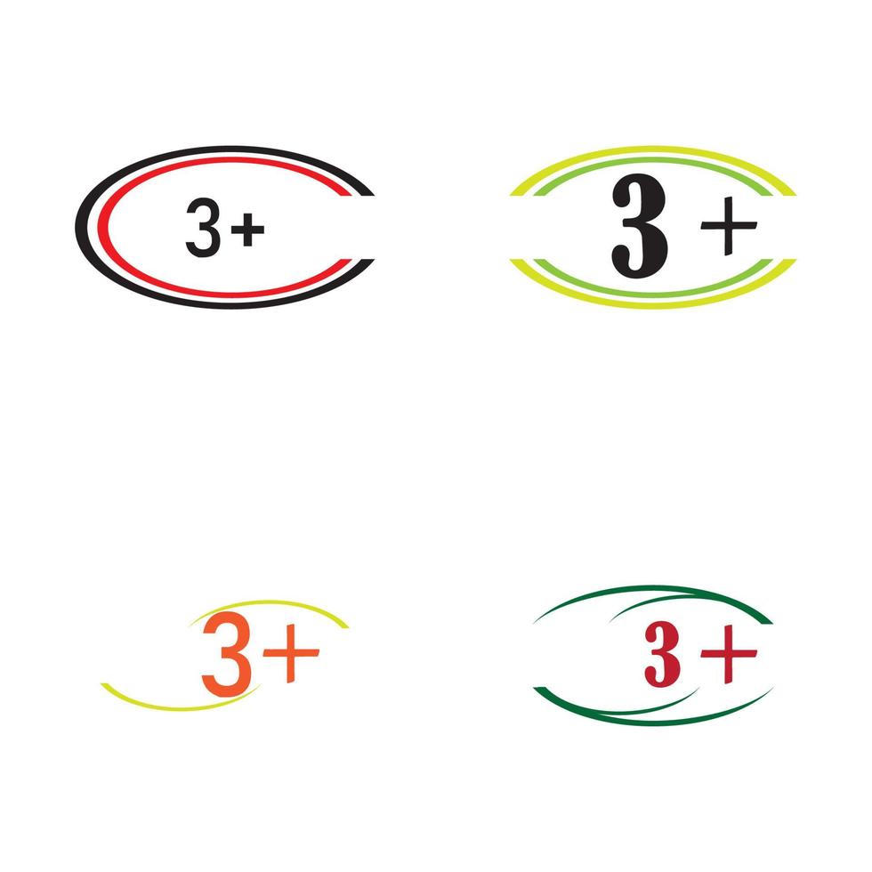 3 plus icône symbole modèle de conception d'illustration vectorielle vecteur