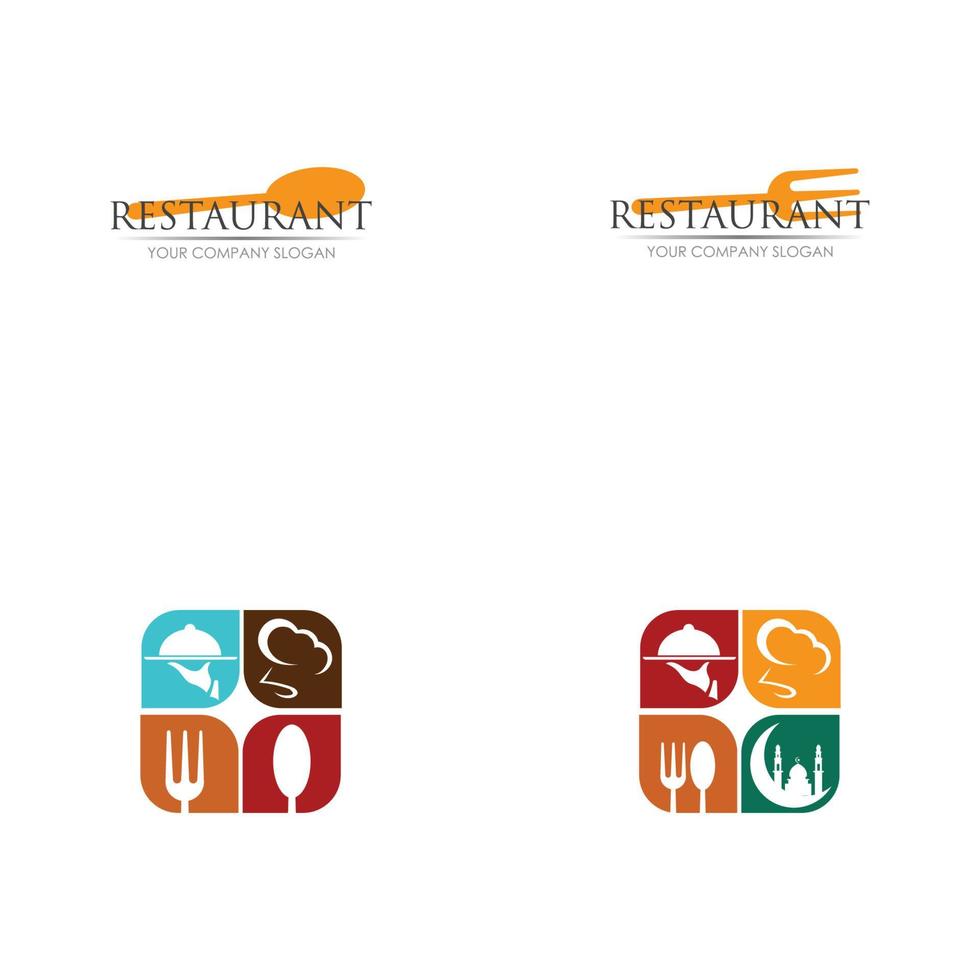 modèle de conception d'illustration vectorielle de logo de restaurant vecteur