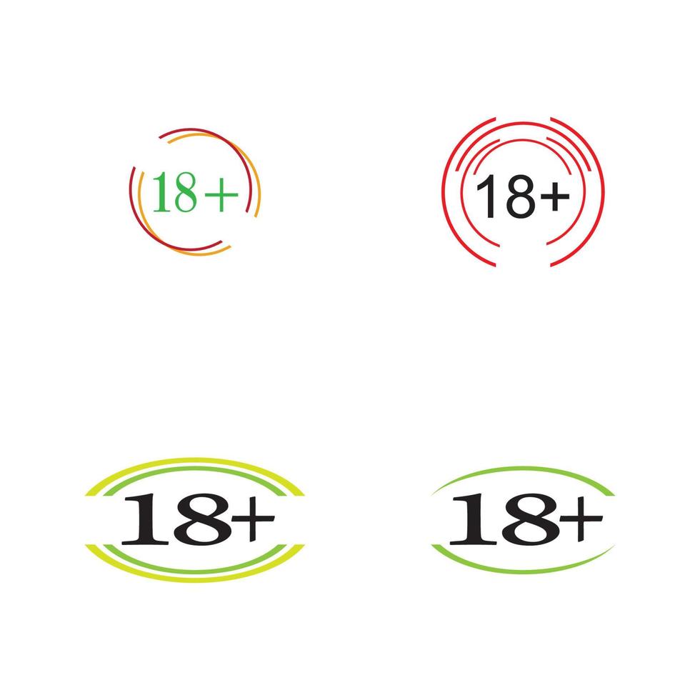 18 plus icône symbole modèle de conception d'illustration vectorielle vecteur