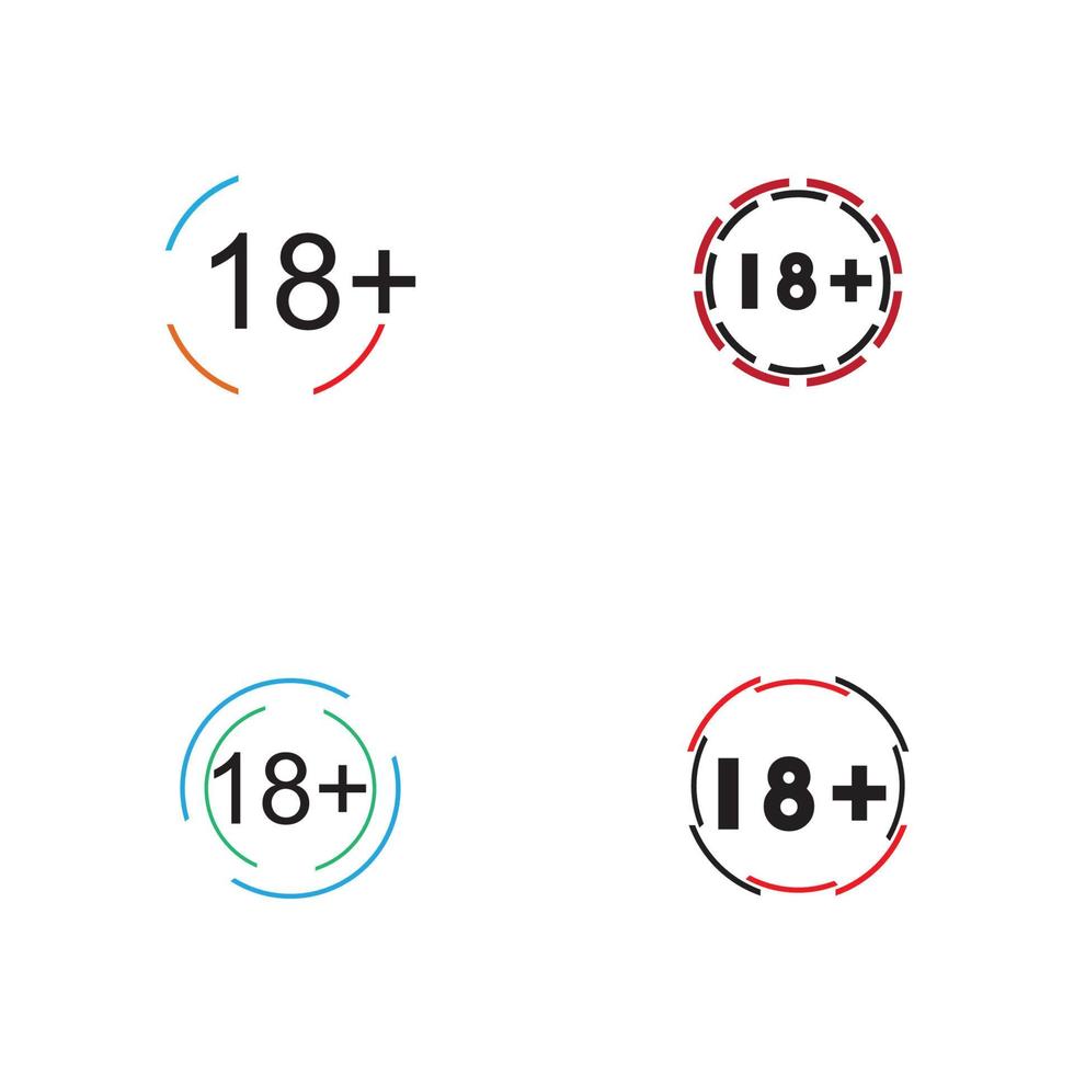 18 plus icône symbole modèle de conception d'illustration vectorielle vecteur