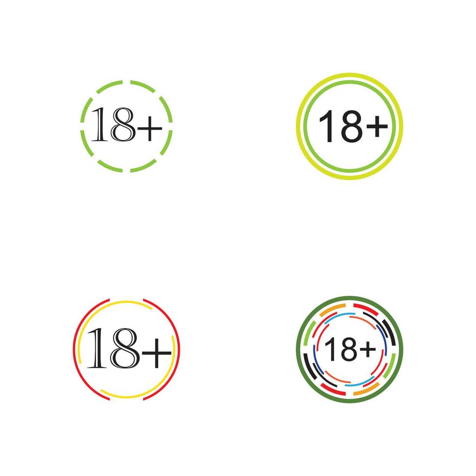 18 plus icône symbole modèle de conception d'illustration vectorielle vecteur