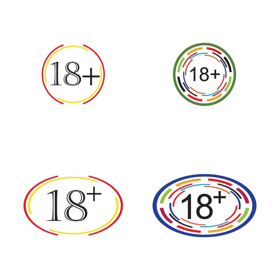 18 plus icône symbole modèle de conception d'illustration vectorielle vecteur