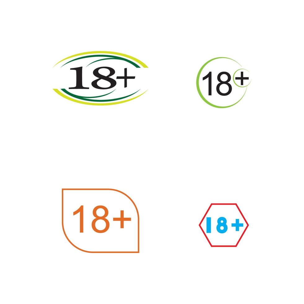 18 plus icône symbole modèle de conception d'illustration vectorielle vecteur