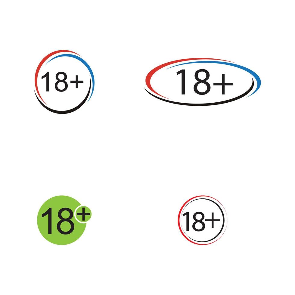 18 plus icône symbole modèle de conception d'illustration vectorielle vecteur