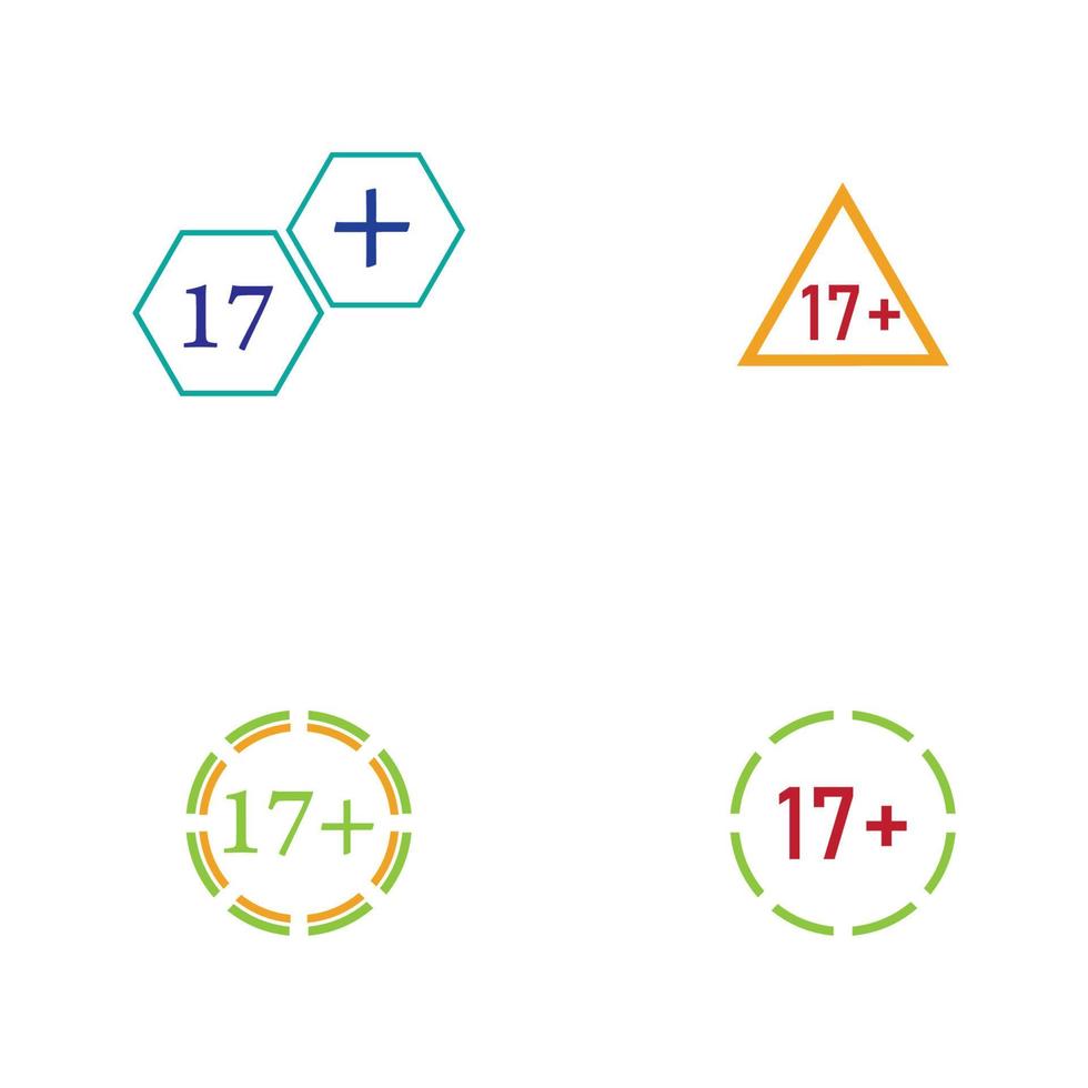 17 plus icône illustration isolé vecteur signe symbole