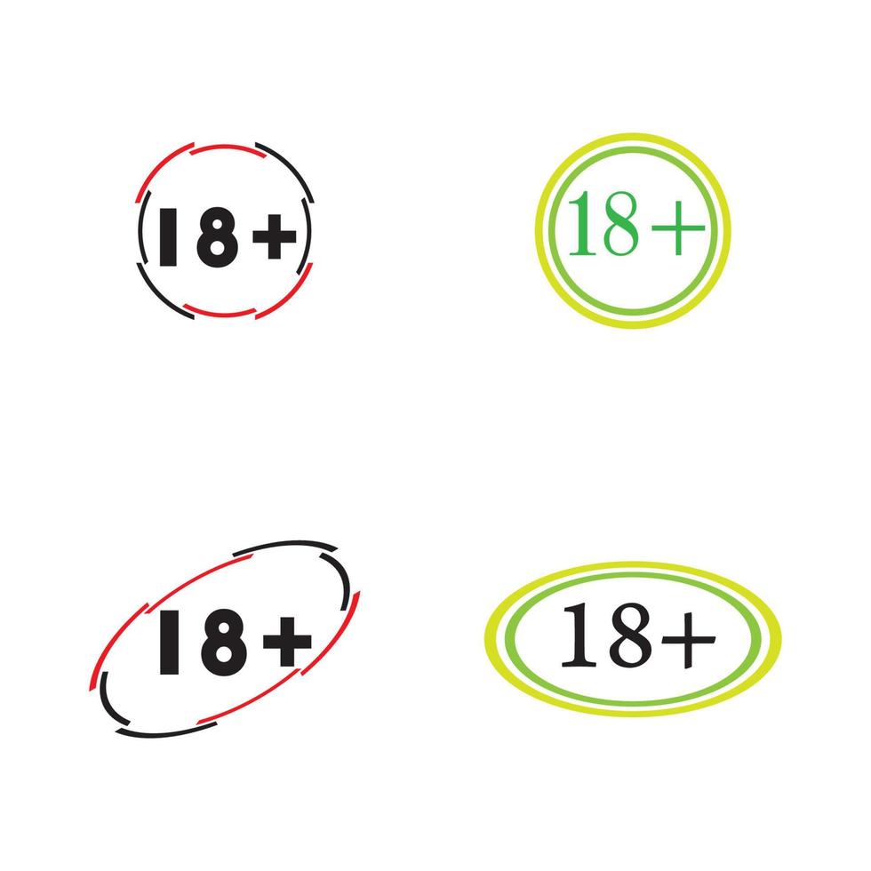 18 plus icône symbole modèle de conception d'illustration vectorielle vecteur