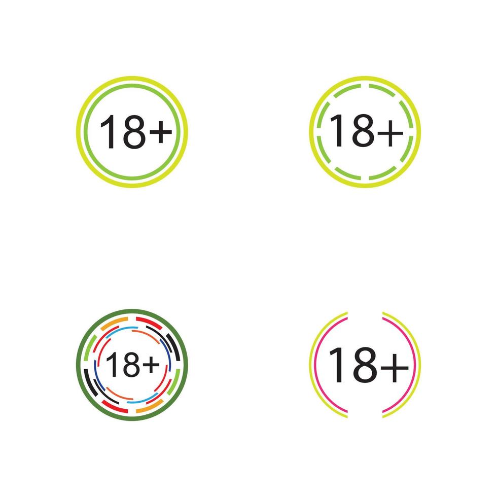 18 plus icône symbole modèle de conception d'illustration vectorielle vecteur