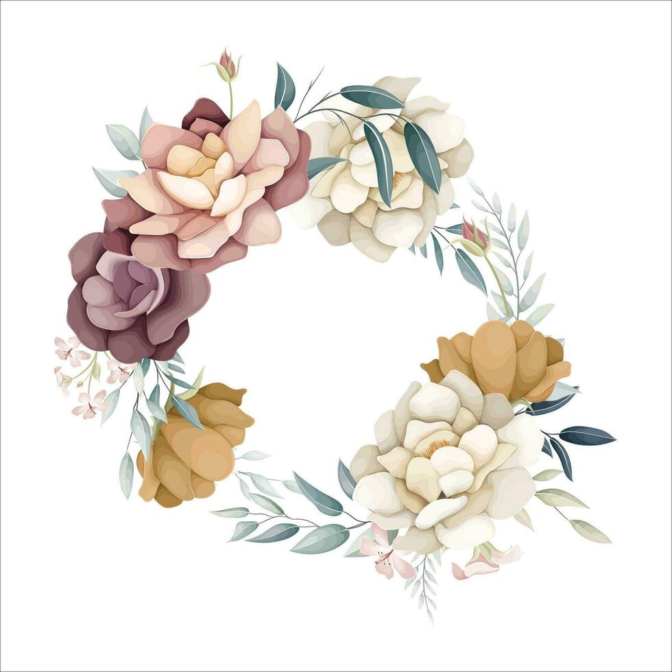 ensemble de fleur arrangements fleur et feuilles floral illustration pour mariage carte vecteur