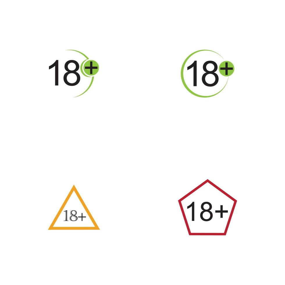 18 plus icône symbole modèle de conception d'illustration vectorielle vecteur