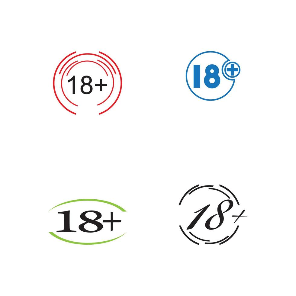 18 plus icône symbole modèle de conception d'illustration vectorielle vecteur