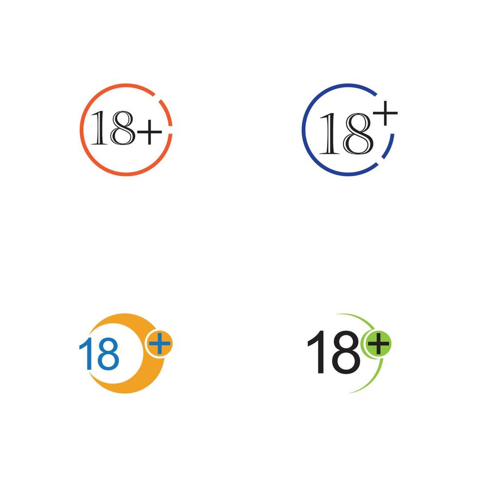 18 plus icône symbole modèle de conception d'illustration vectorielle vecteur