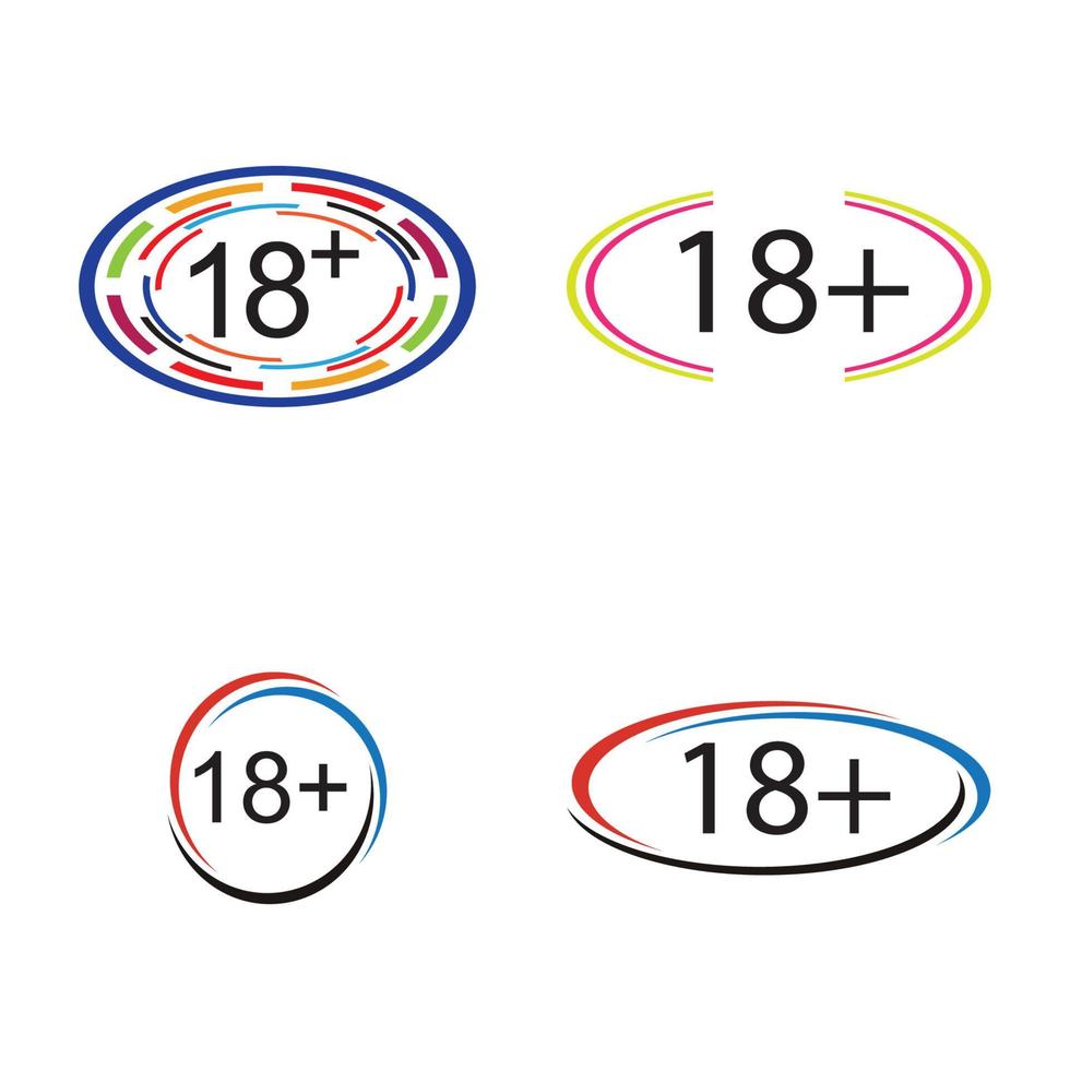 18 plus icône symbole modèle de conception d'illustration vectorielle vecteur